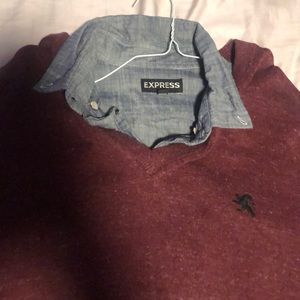 Express sweater and button up